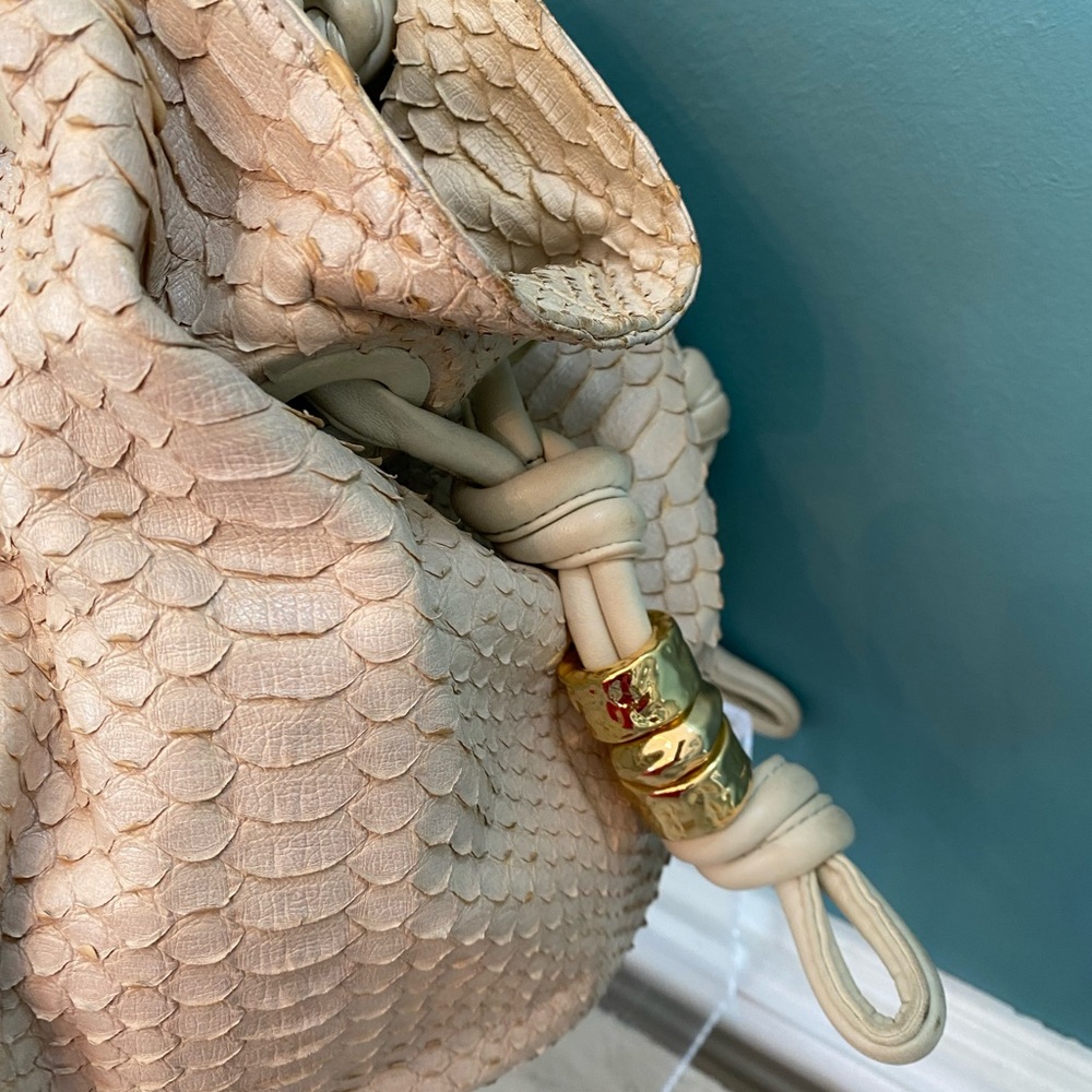 Michael Kors Python Large Green Bag With Gold Har… - image 2